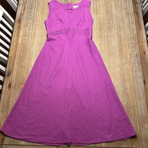 NWT Christopher & Banks Pinkish Purple Linen Blend Midi Dress Size 4